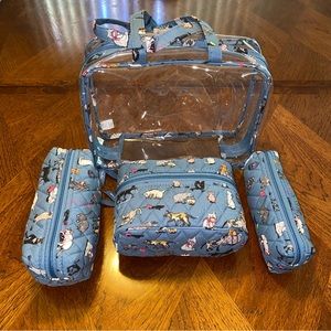 NWT Vera Bradley 4 pcs Cosmetics Cat’s Meow